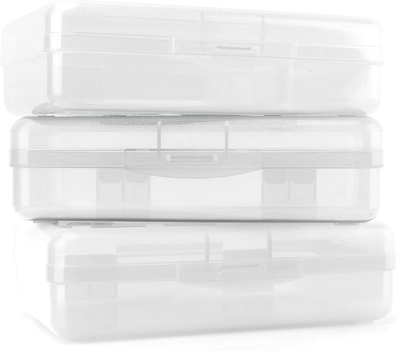 BOEIAC Pencil Case, Pencil Box, Clear Pencil Case, 3 Pack Plastic Pencil Case, Large Capacity Pencil Case, Crayon Box with Snap-tight Lid Stackable Design, Plastic Storage Box for School Office Supplies - Image 1